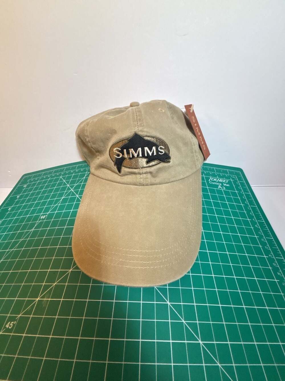 Simms Fishing Products Tan Cotton Long Bill Baseball Cap